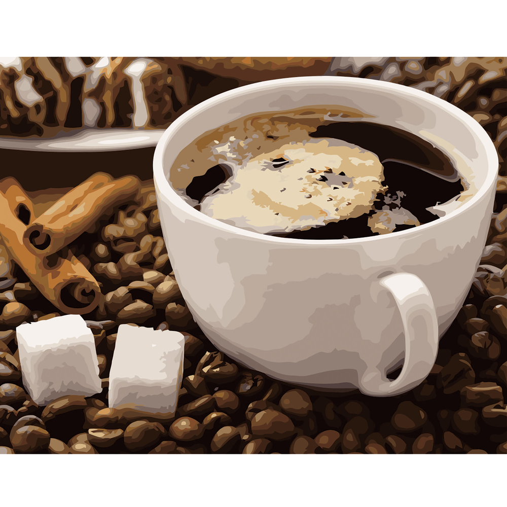 Фото, Відеоогляди картина за номерами strateg преміум кава з корицею з лаком розміром 40х50 см va-2657