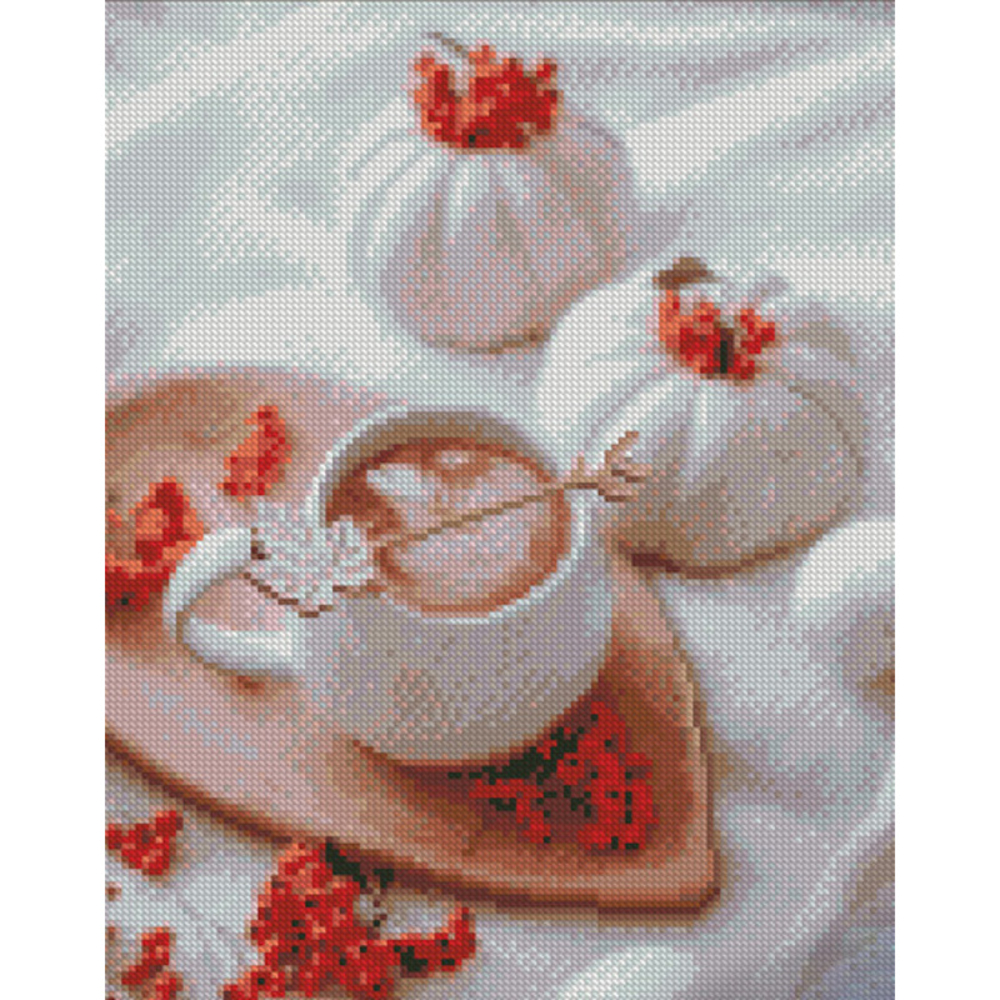 Фото, Видеообзоры алмазна мозаїка strateg преміум осіння кава розміром 30х40 см (kb054)