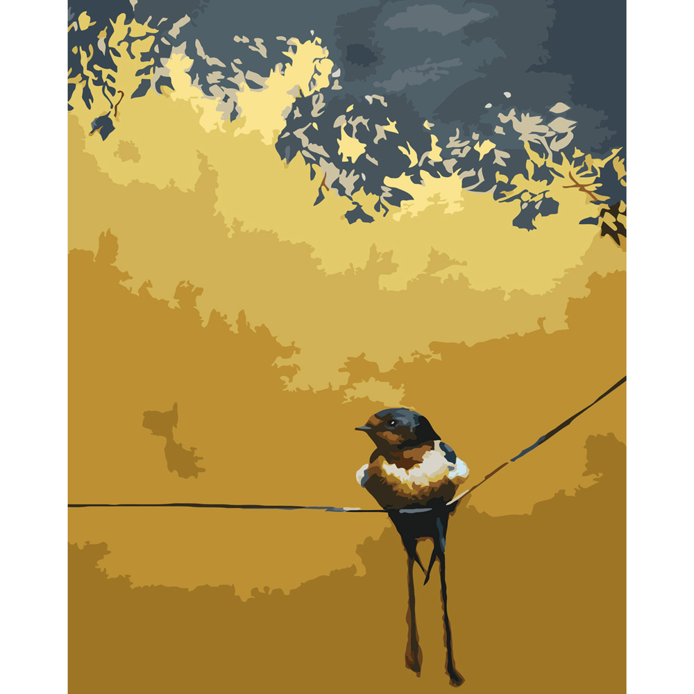 Фото, Відеоогляди картина за номерами strateg преміум ластівка восени з лаком розміром 40х50 см sy6031