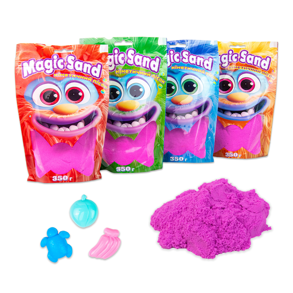Фото, Видеообзоры кінетичний пісок strateg magic sand в пакеті 39402-4 фіолетовий, 0,350 кг