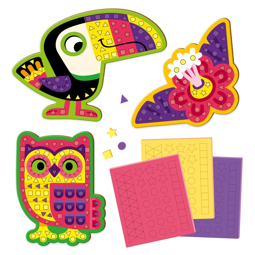 Фото, Відеоогляди набір для творчості м'яка мозаїка «птахи» vladi toys vt4511-09