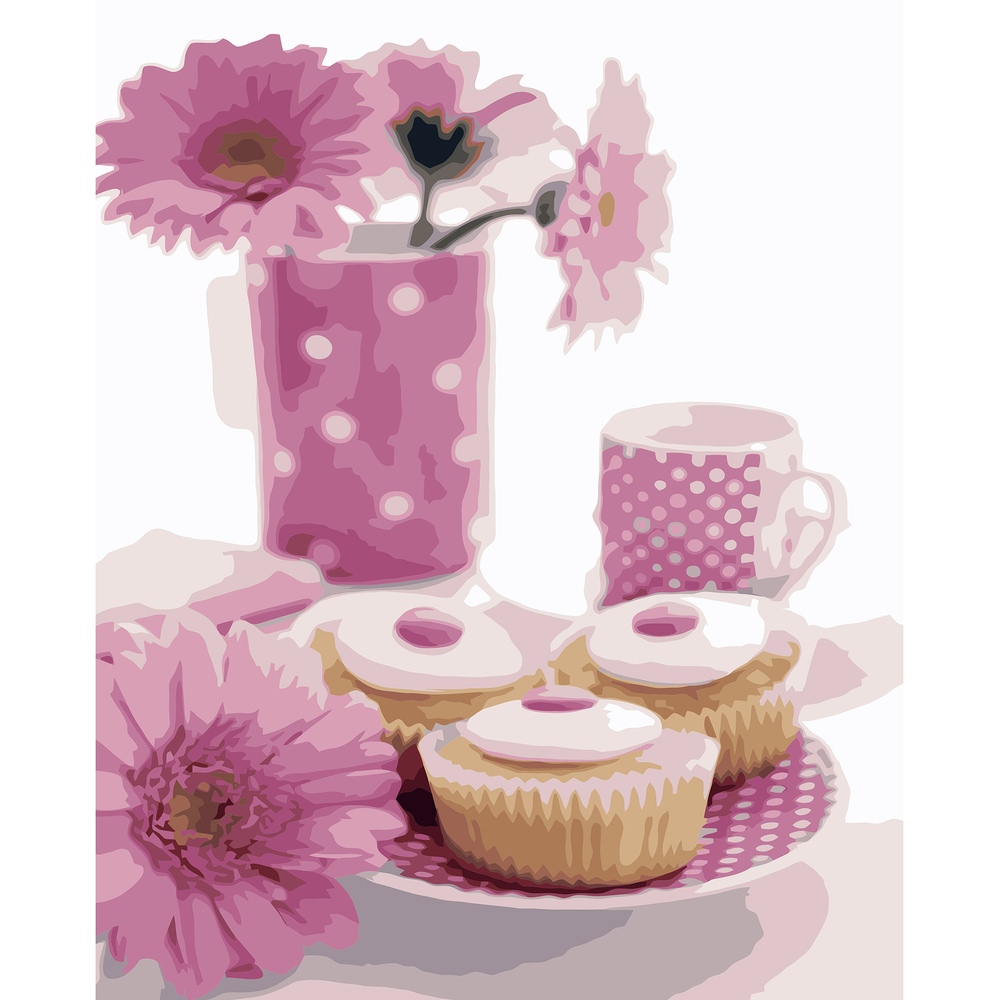 Фото, Видеообзоры картина за номерами strateg преміум рожеві цятки з лаком розміром 40х50 см va-3199