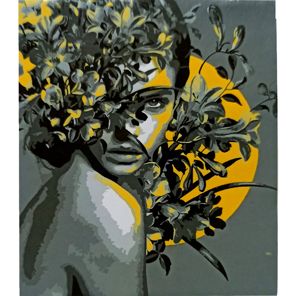 Фото, Відеоогляди картина за номерами strateg преміум дівчина на фоні місяця з лаком розміром 30х40 см (ss-6473)