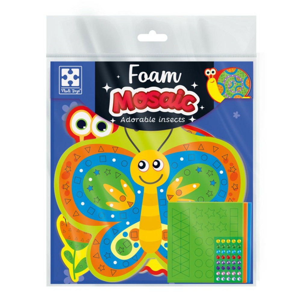 Фото, Відеоогляди набір для творчості vladi toys зі м'якою мозаїкою та стразами «чарівні комашки» vt4511-23