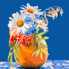 Картина за номерами Strateg ПРЕМІУМ Осінній натюрморт розміром 40х40 см (SK018)