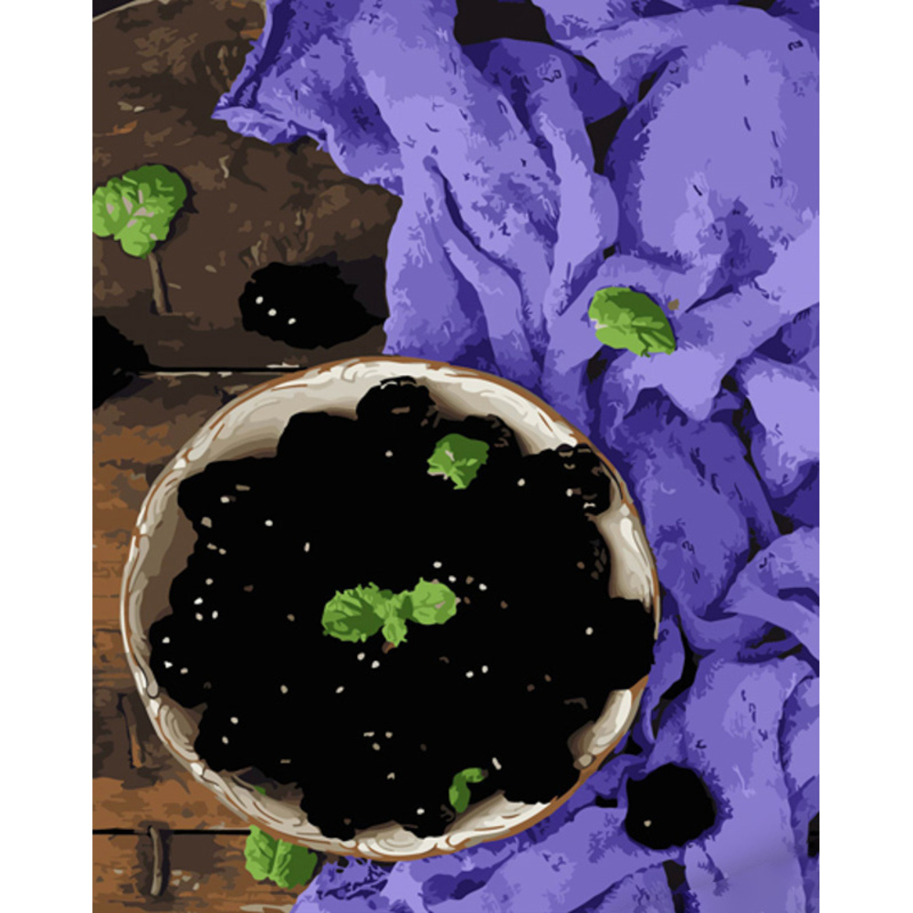 Фото, Відеоогляди картина за номерами strateg преміум тарілка з шовковицею з лаком та з рівнем розміром 40х50 см (gs1395)