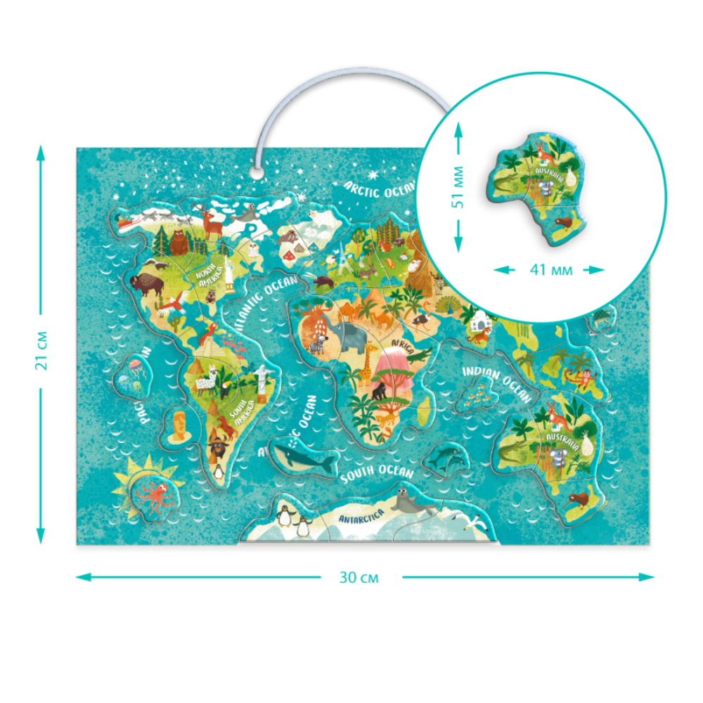 Фото, Відеоогляди розвиваюча гра dodo магнітна мапа світу тварини