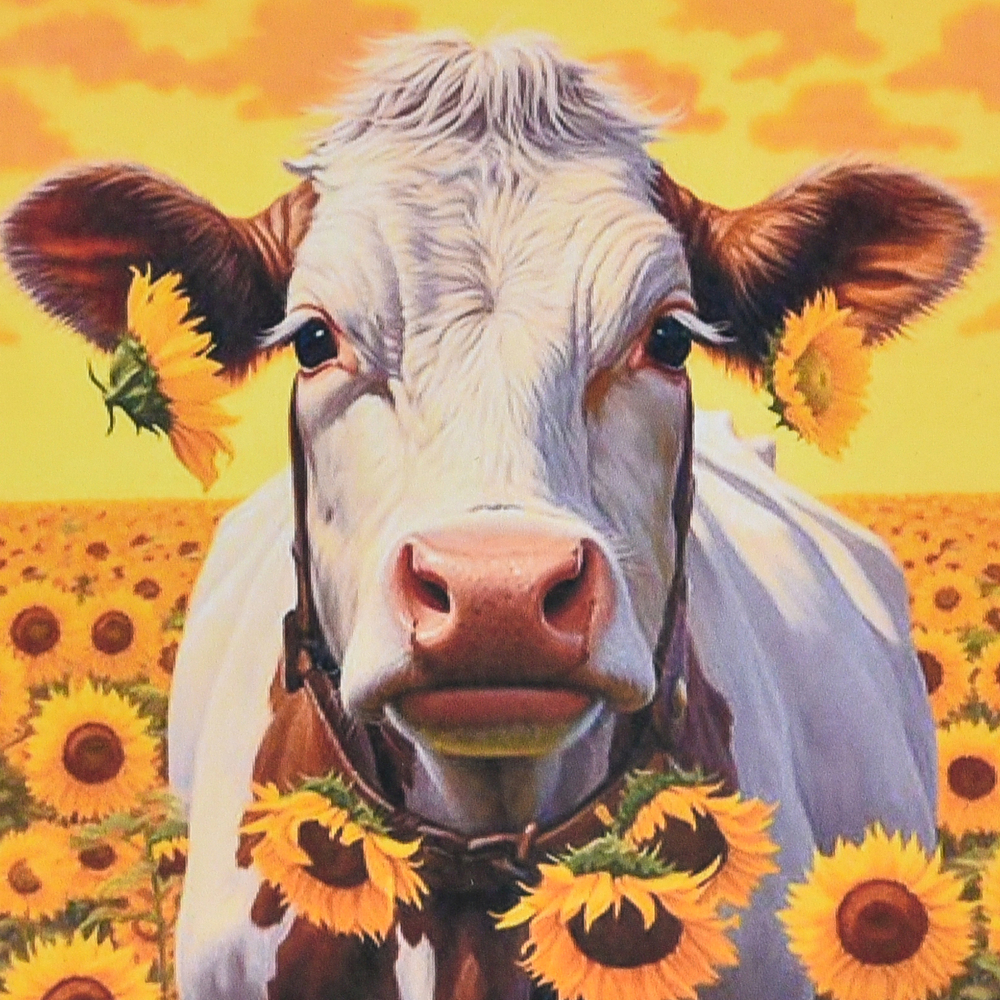 Фото, Видеообзоры алмазна мозаїка strateg преміум корова на тлі безмежної природи розміром 30х30 см (hee16335)