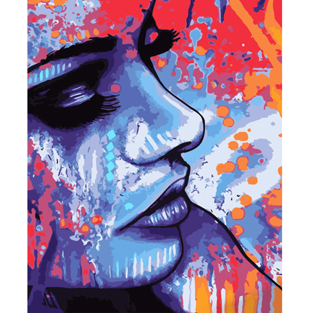 Фото, Видеообзоры картина за номерами strateg преміум обличчя дівчини розміром 40х50 см (dy296)