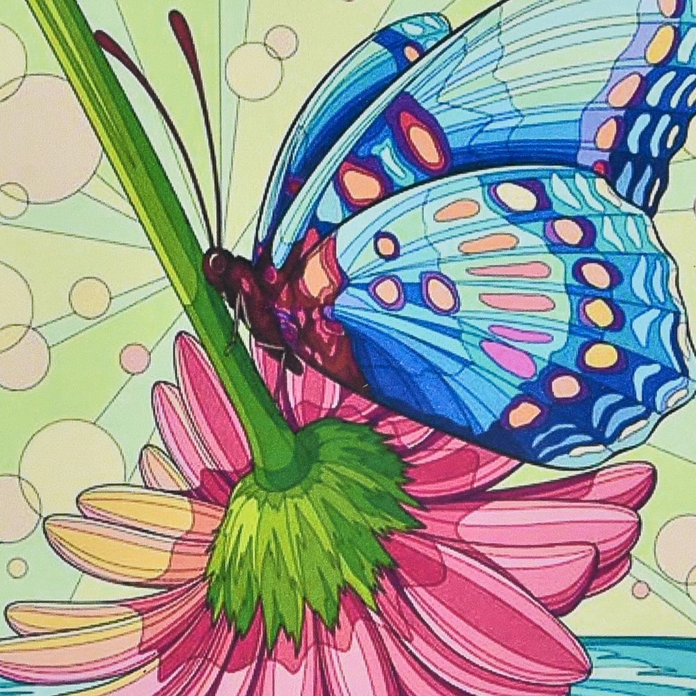 Фото, Видеообзоры алмазна мозаїка strateg преміум метелик на рожевій квітці розміром 30х30 см (hee16306)