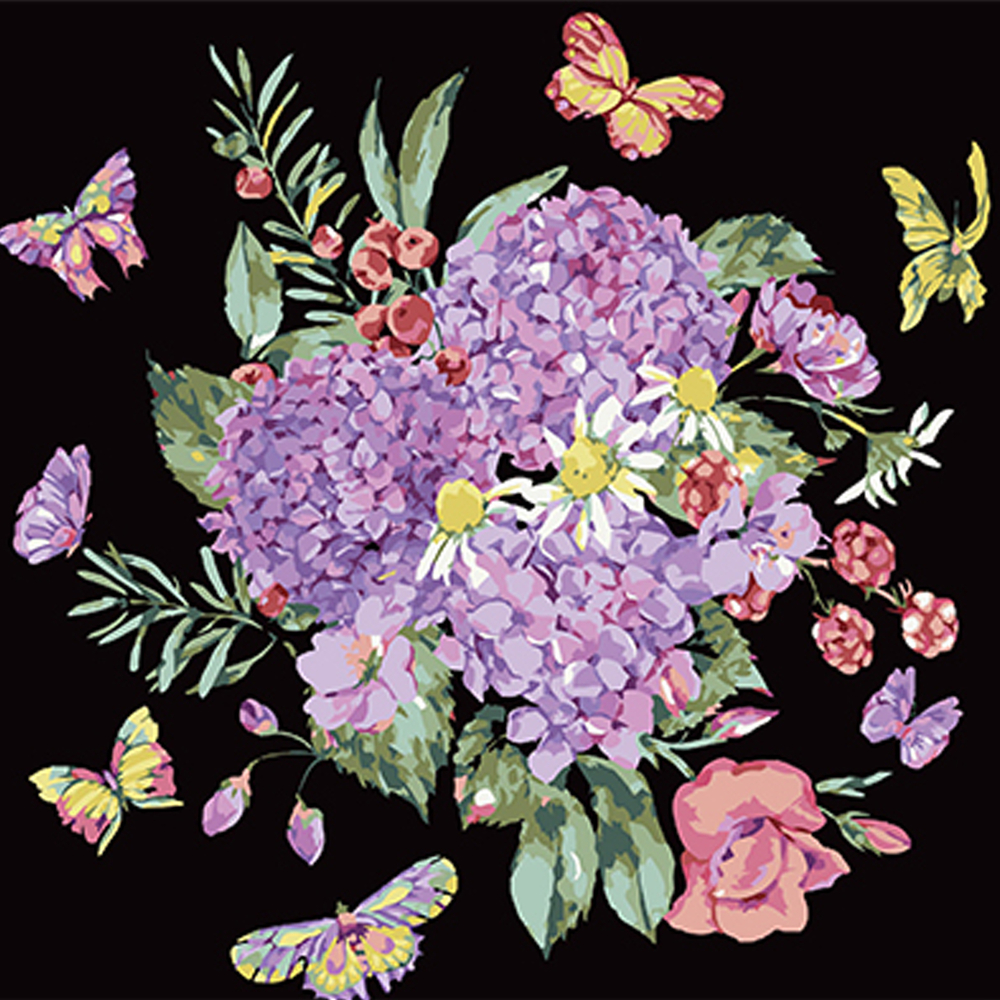 Фото, Видеообзоры картина за номерами strateg преміум барвиста композиція на чорному фоні розміром 40х40 см (av4040-28)