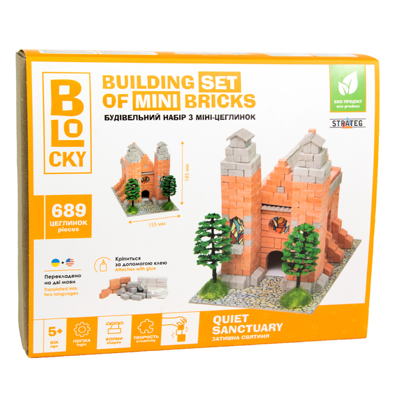 Отзывы  будівельний набір для творчості з міні-цеглинок blocky затишна святиня strateg (31010)