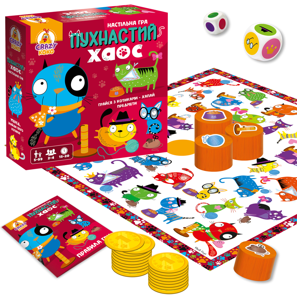 Фото, Відеоогляди гра настільна vladi toys розважальна. пухнастий хаос. vt8055-32