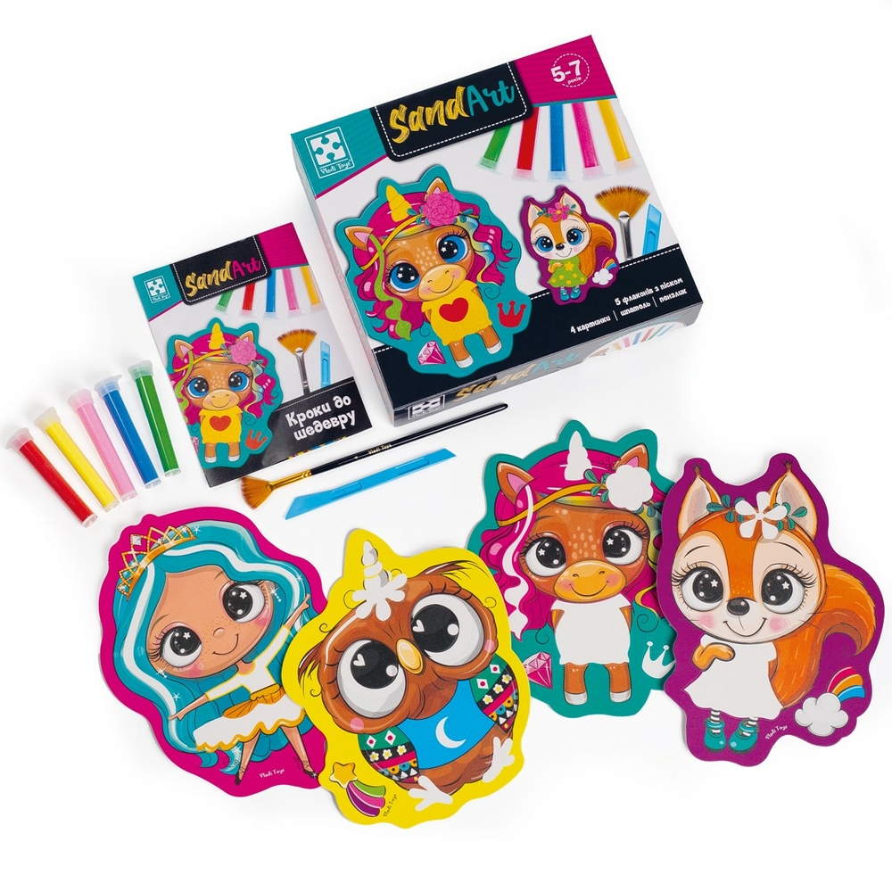 Фото, Видеообзоры набір для творчості з піском «sand art. веселі друзі» vladi toys vt4501-01