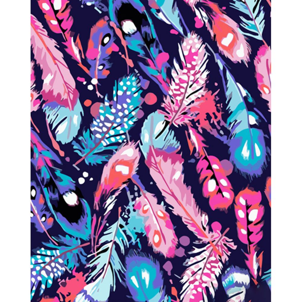 Фото, Відеоогляди картина за номерами strateg преміум різнокольорове пір'я розміром 40х50 см (gs1006)