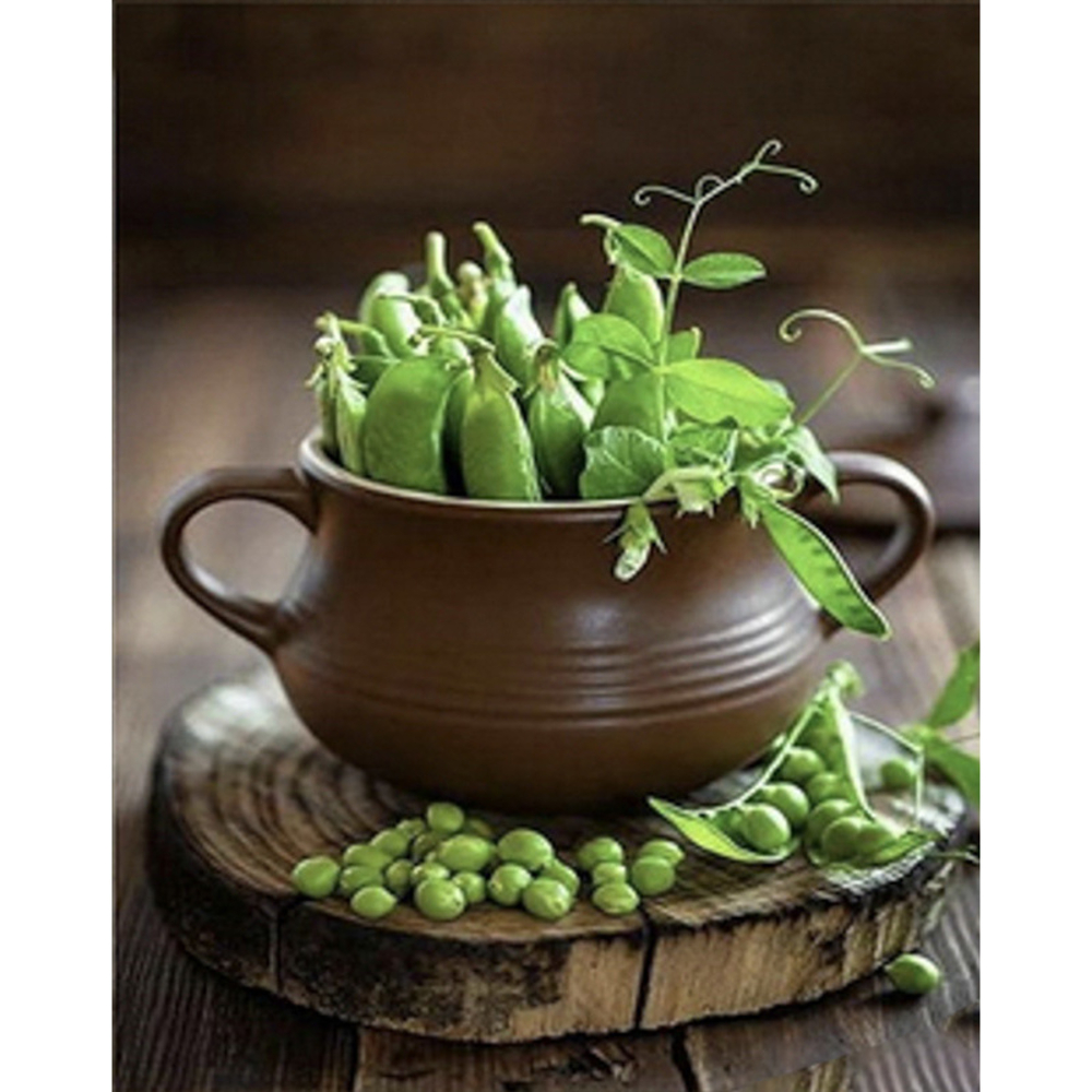 Фото, Відеоогляди алмазна мозаїка strateg преміум зелений горошок розміром 30х40 см (heg86042)