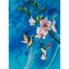 Алмазна мозаїка Strateg ПРЕМІУМ Колібрі в небесах 30х40 см HX094 Алмазна мозаїка Strateg ПРЕМІУМ Колібрі в небесах 30х40 см HX094