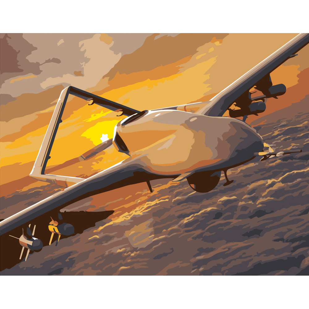 Фото, Видеообзоры картина за номерами strateg преміум байрактар серед хмар розміром 40х50 см (dy260)