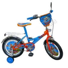 Велосипед 2-х коліс 12'' 141202 Блакитно-оранж (1шт) з дзвінком, дзеркалом, з встав в кол
