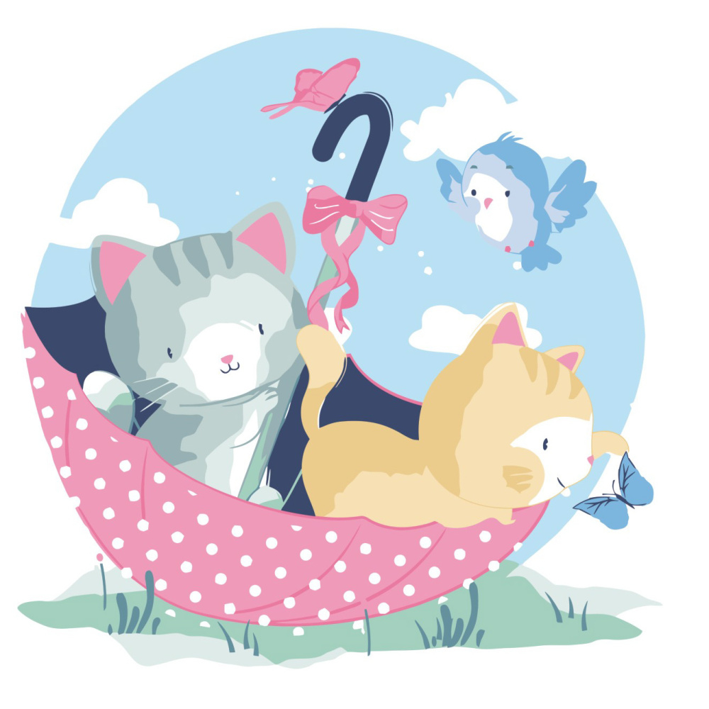 Фото, Відеоогляди картина за номерами strateg преміум котята в парасольці з лаком розміром 30х30 см es052