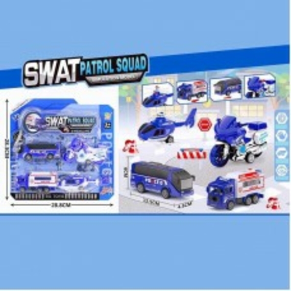 Набір спецтехніки BQ600-51 (96/2) 4штуки, інерція, масштаб 1:72, на листі