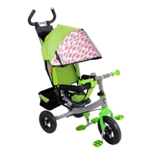 Велосипед 3-х колес VT1407A ЗЕЛ (1шт) надувные колеса,съемная ручка,страх.,складн поднож
