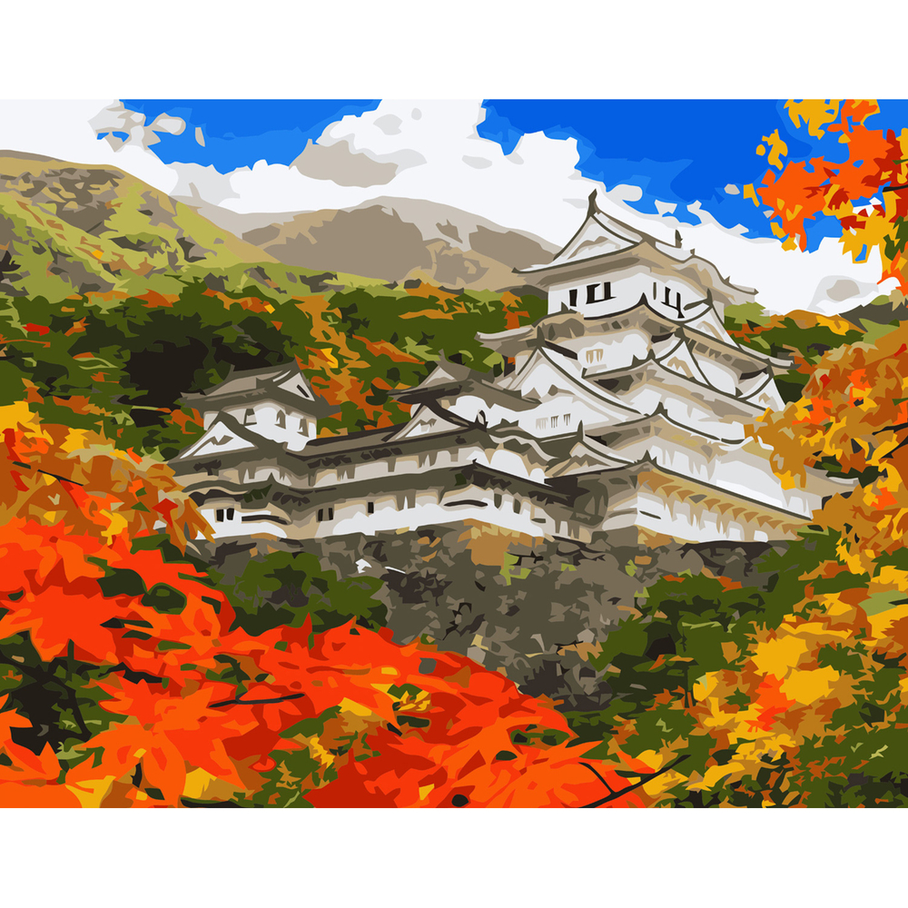 Фото, Видеообзоры картина за номерами strateg преміум китай восени з лаком розміром 40х50 см va-3634