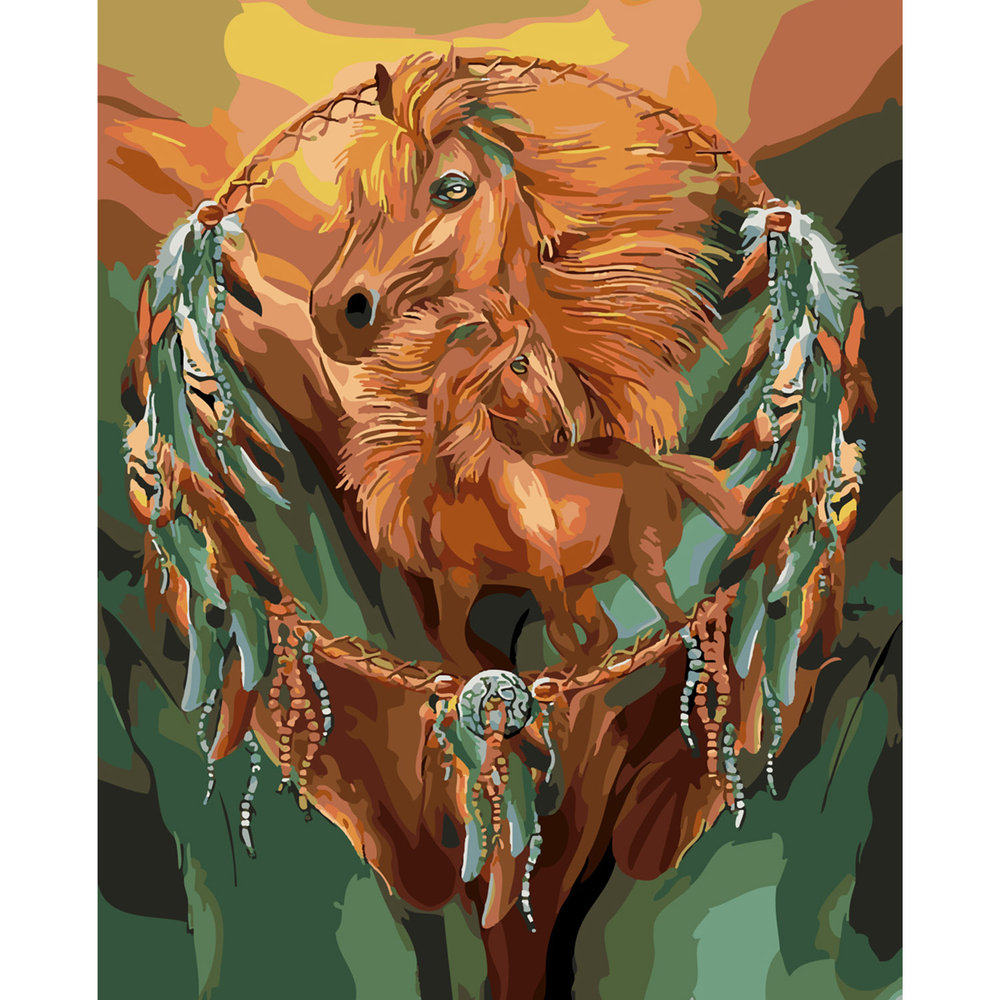 Фото, Видеообзоры картина за номерами strateg преміум арт-коні з лаком розміром 40х50 см sy6191