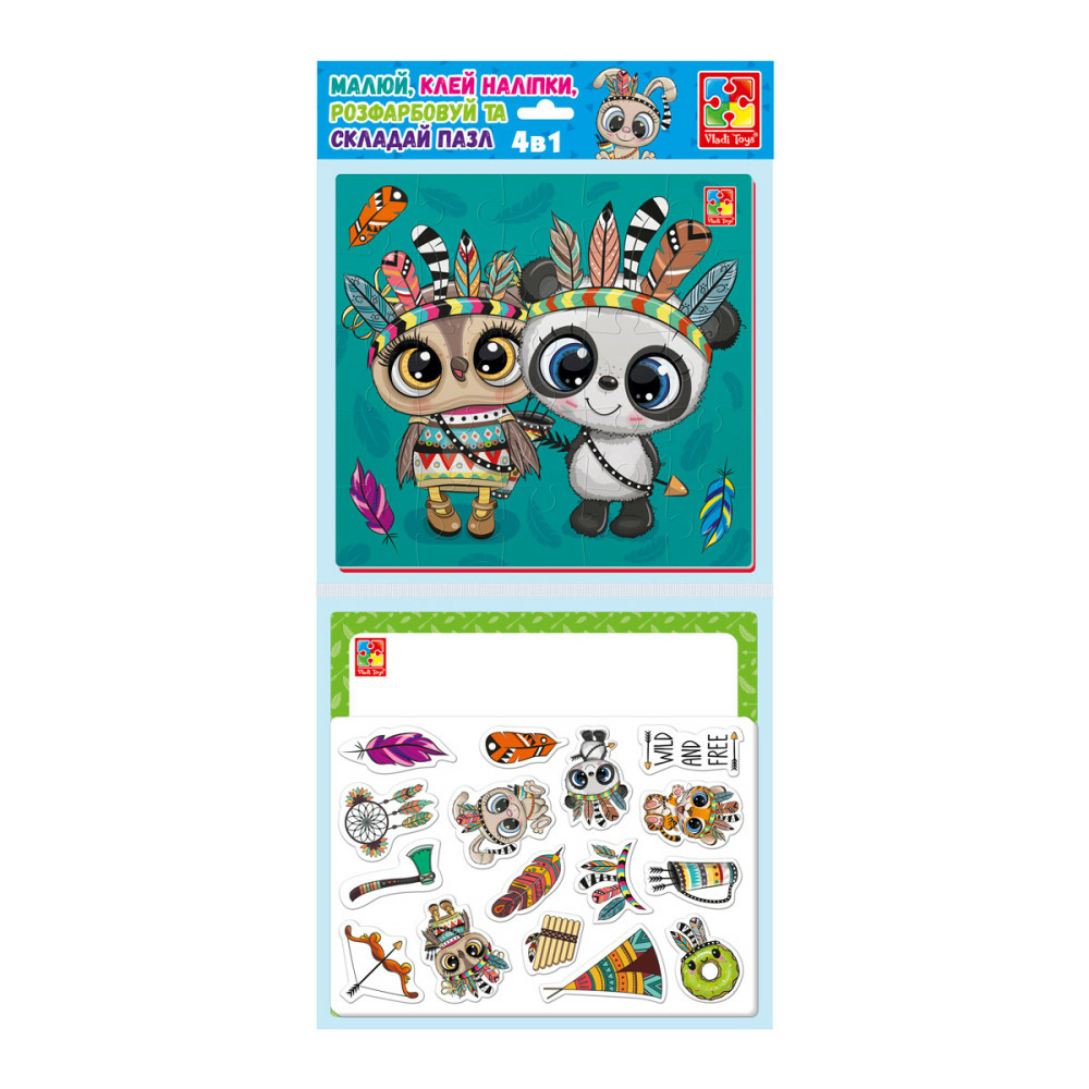 Фото, Відеоогляди набір для творчості vladi toys 4 в 1. пухнасті індіанці. vt4210-12