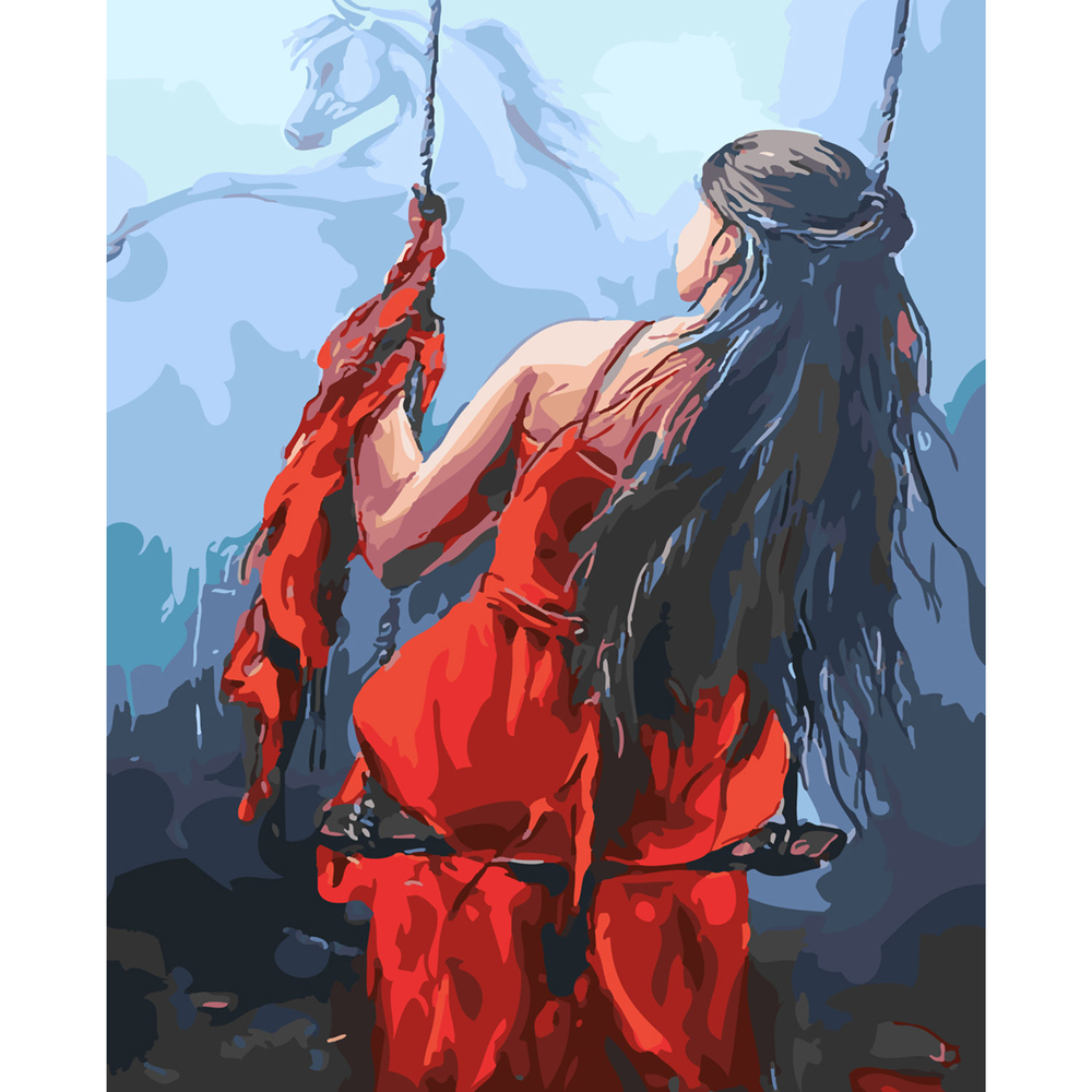 Фото, Видеообзоры картина за номерами strateg преміум гойдалка мрій з лаком розміром 40х50 см sy6101