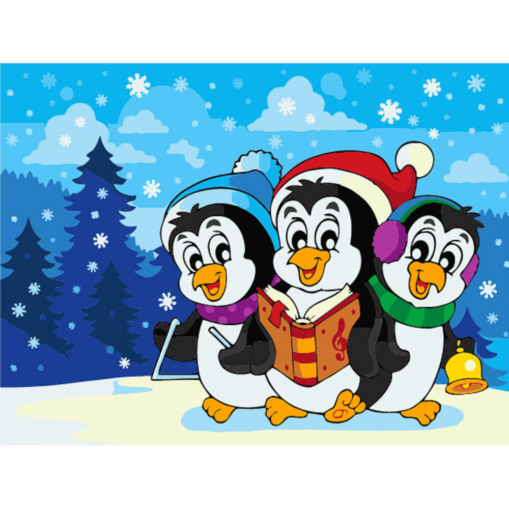 Фото, Відеоогляди картина за номерами strateg преміум пінгвіни розміром 30х40 см (ss6832)