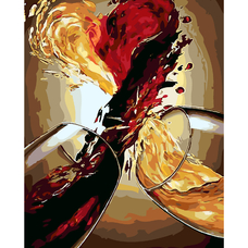 Картина за номерами Strateg ПРЕМІУМ Біле та червоне з лаком розміром 40х50 см SY6325