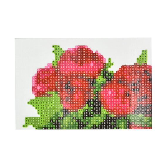 Алмазна мозаїка Strateg ПРЕМІУМ Червоні півонії без підрамника розміром 10х15 см (YAB14427)