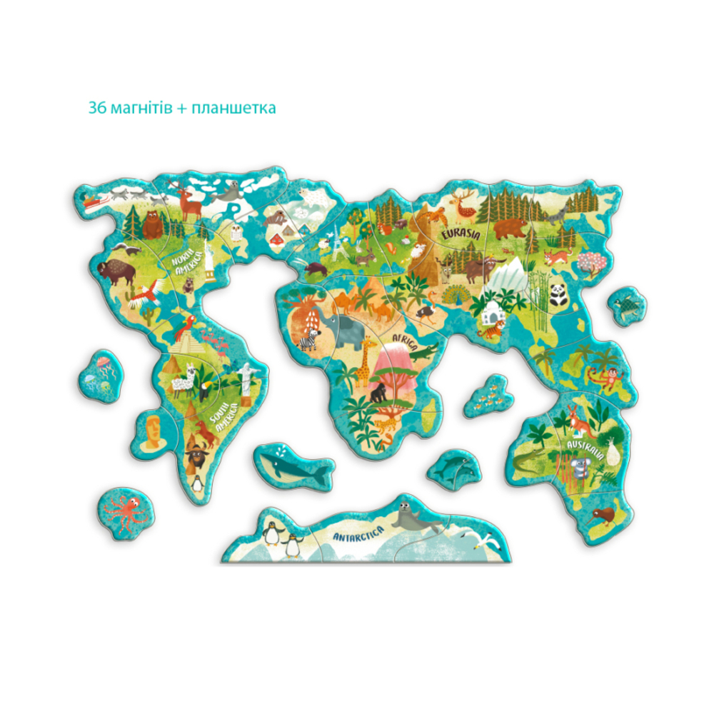 Фото, Відеоогляди розвиваюча гра dodo магнітна мапа світу тварини