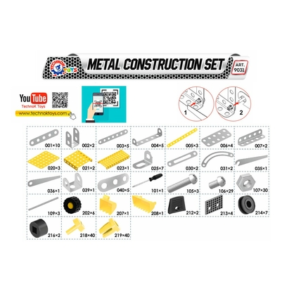 Фото, Відеоогляди іграшка "конструктор металевий технок". набір для конструювання з різними способами з’єднання деталей, арт. 9031