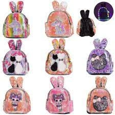 Рюбзак зі світлом 0044 з ушками в паетками Рюбзак зі світлом 0044 з ушками в паетками