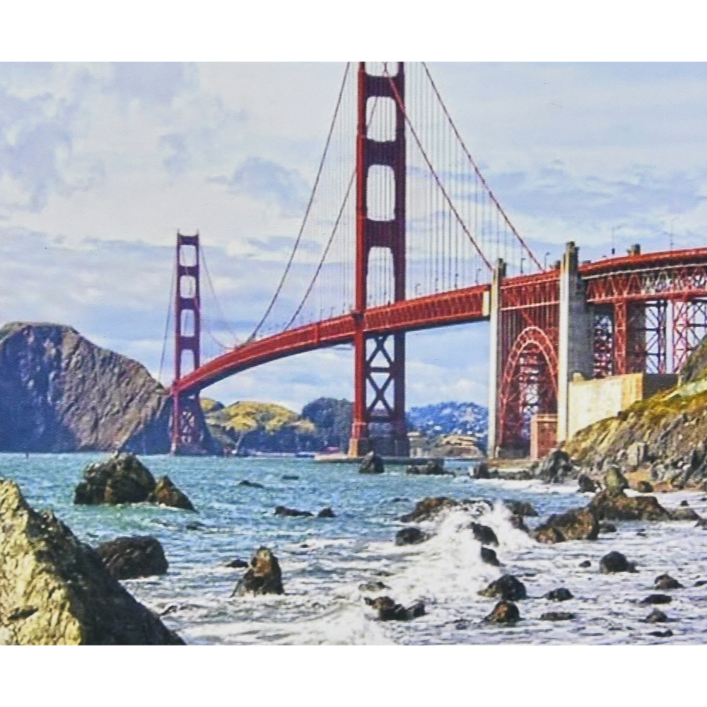 Фото, Видеообзоры алмазна мозаїка strateg преміум міст золоті ворота розміром 30х40 см (heg86113)