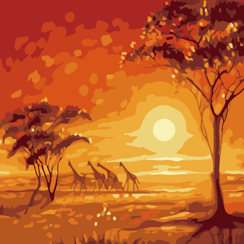 Фото, Відеоогляди картина за номерами strateg жирафи розміром 20х20 см (hh5576)