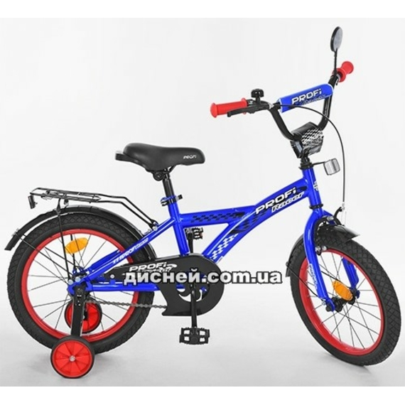 Велосипед дитячий PROF1 14д. T1433 (1шт) Racer,синий,звонок,доп.колеса
