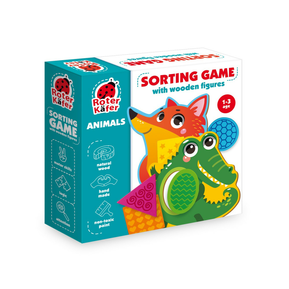 Фото, Відеоогляди гра-сортер з дерев'яними фігурами «звірята» rw4204
