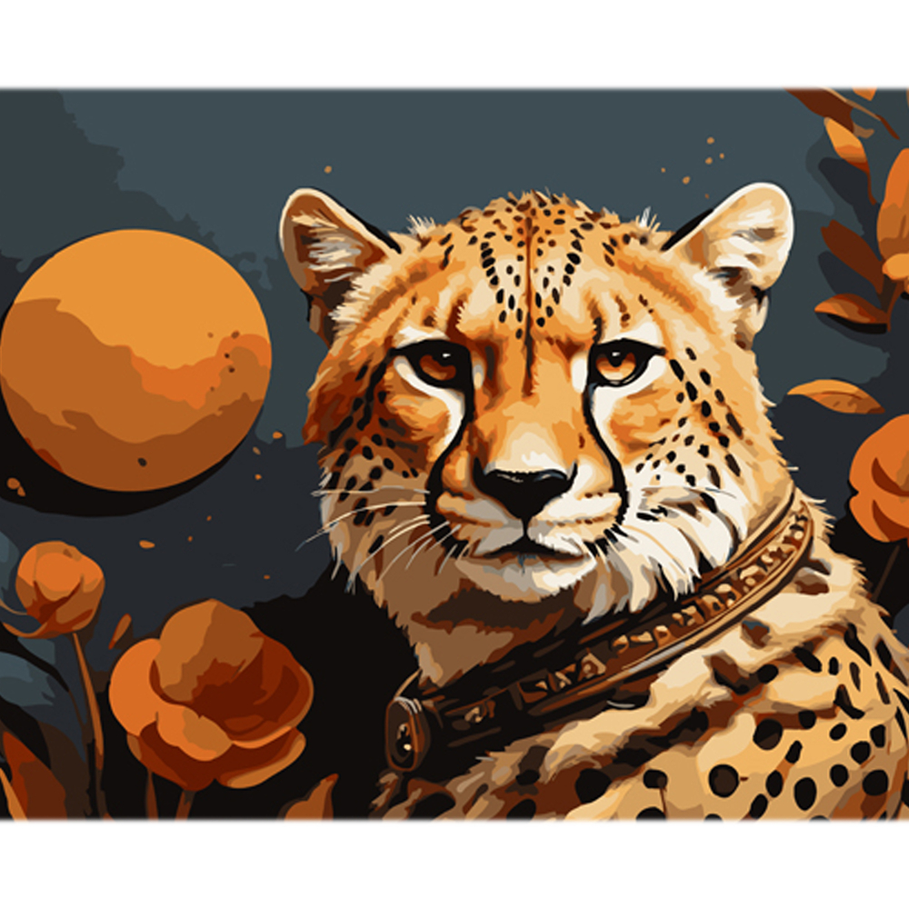 Фото, Видеообзоры картина за номерами strateg величність гепарда на кольоровому фоні розміром 40х50 см (mz031)