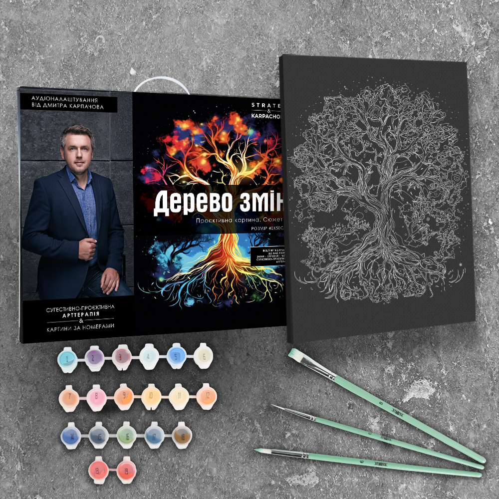 Фото, Видеообзоры картина за номерами "дерево змін" проєктивна картина. сюжет № 1 розміром 40х50 см (ah1085)