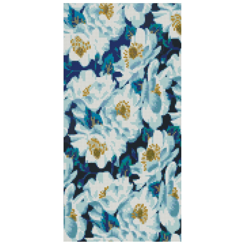 Фото, Відеоогляди алмазна мозаїка strateg преміум білі квіти 2 50х25 см ba-0015